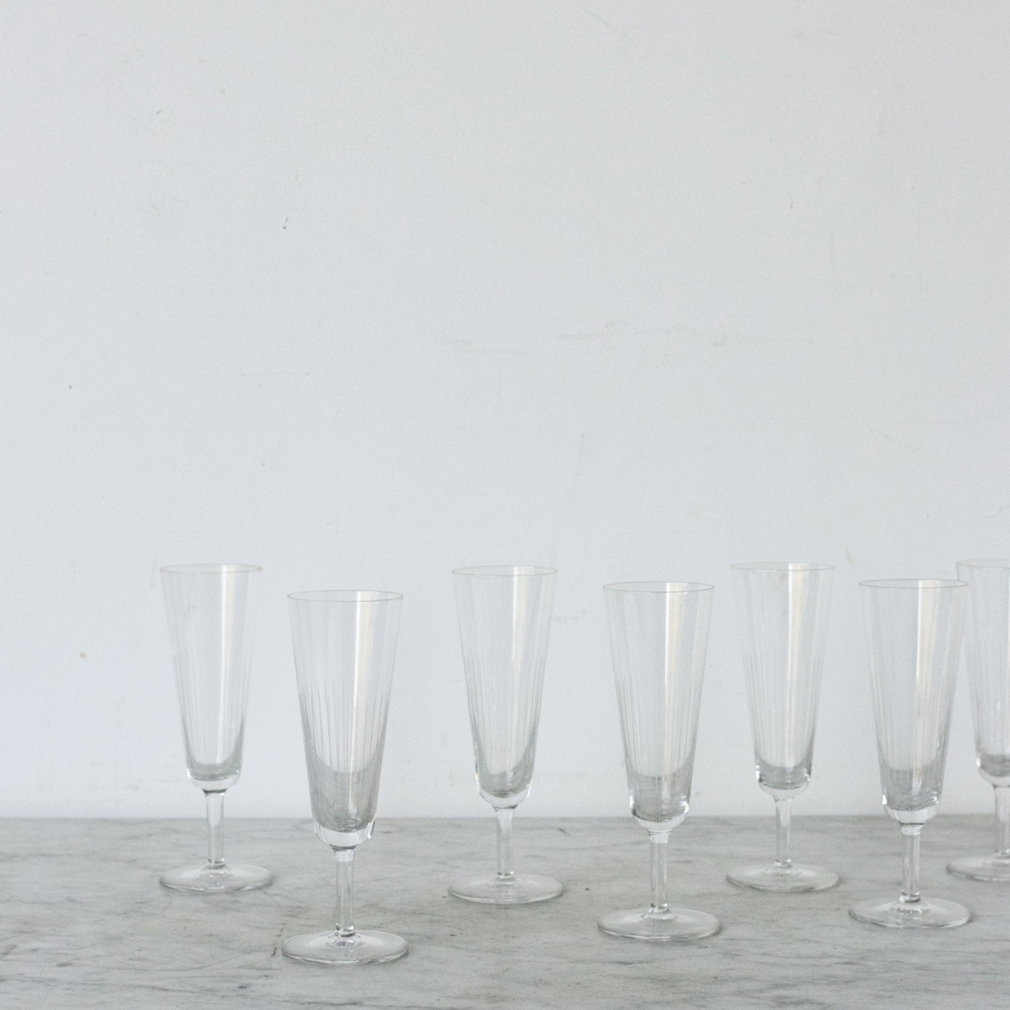 Vintage Etched Glass Set of 4 - elsie green - the french kitchen