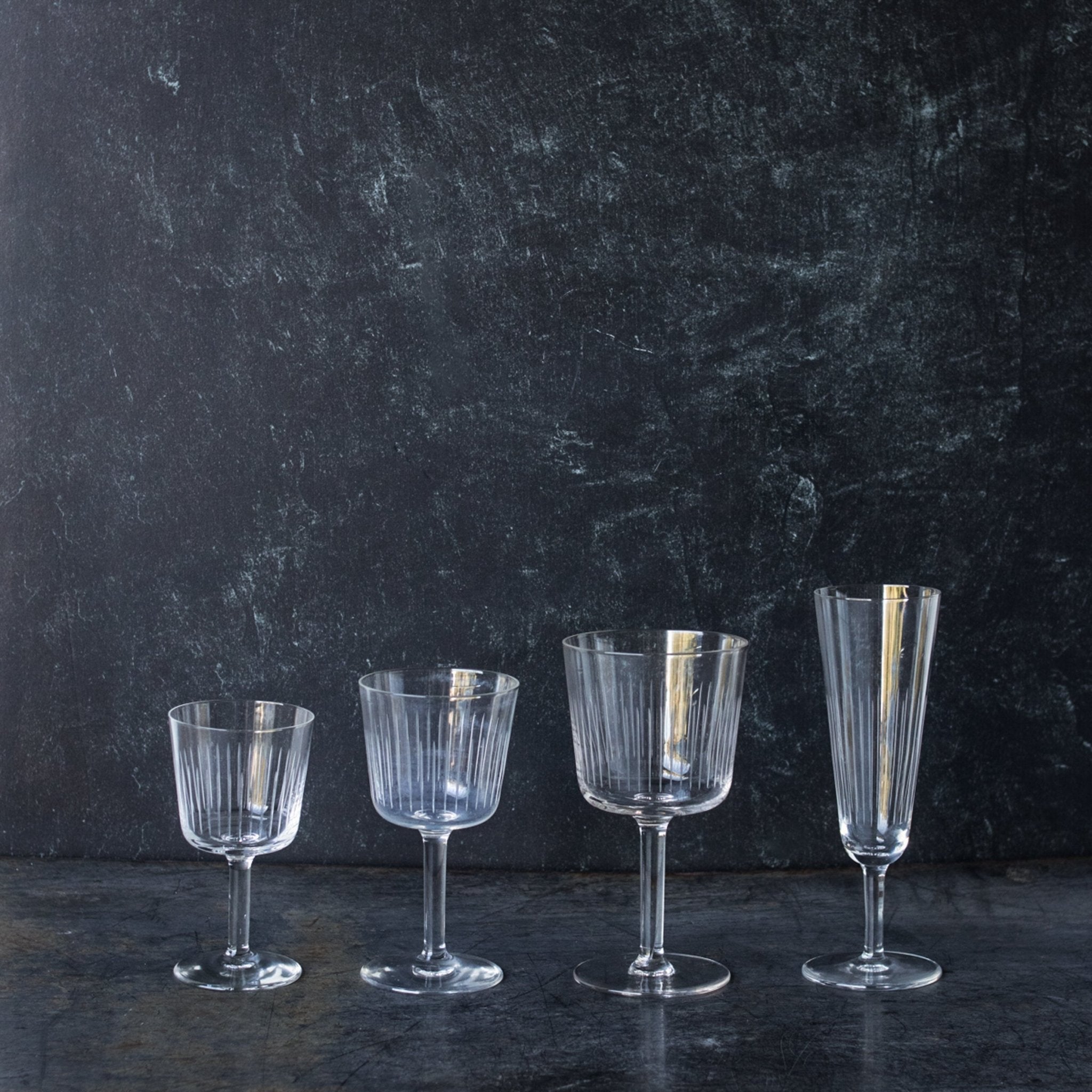 Vintage Etched Glass Set of 4 - elsie green - the french kitchen