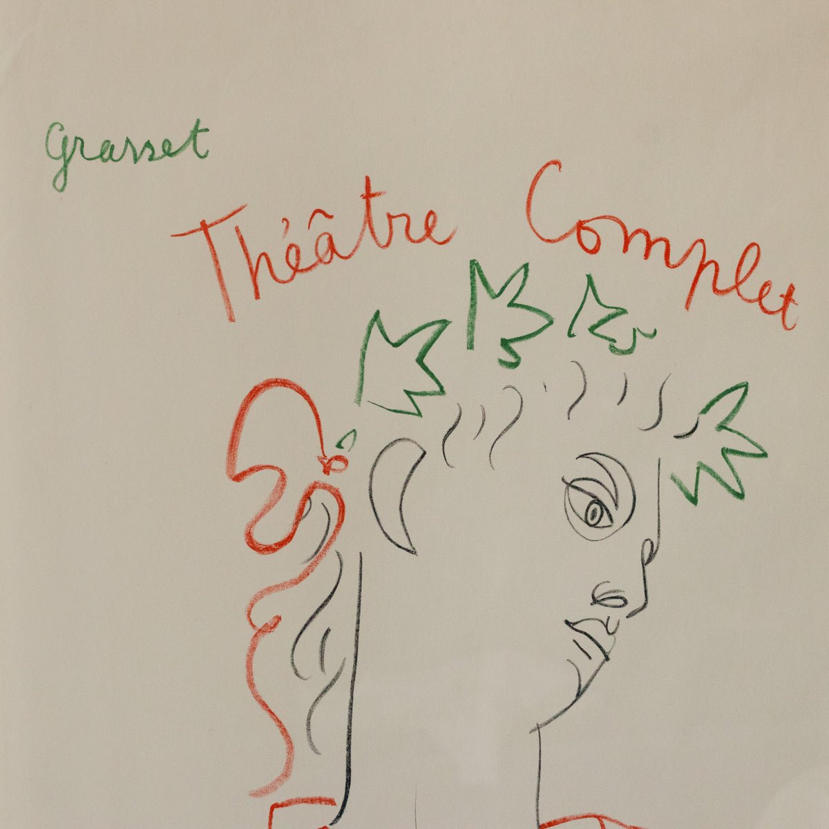 Vintage French Advertising Poster | Jean Cocteau Theatre Complet - elsie green - art