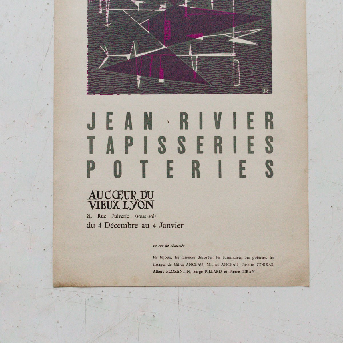 Vintage French Exhibit Poster | Jean Rivier - elsie green - art