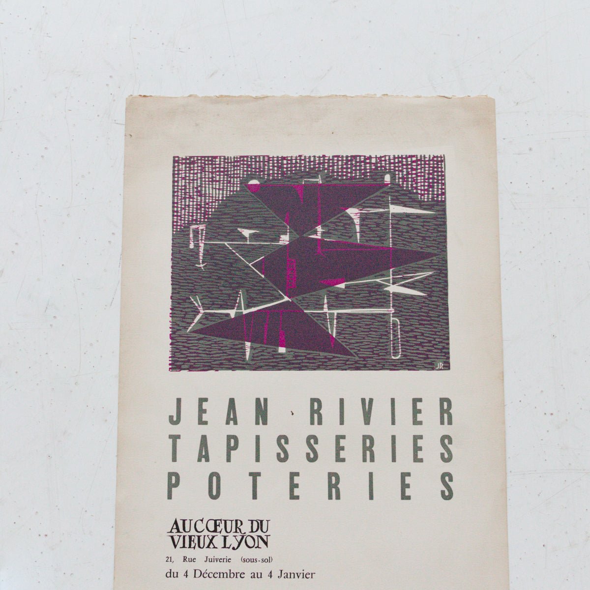 Vintage French Exhibit Poster | Jean Rivier - art - elsie green