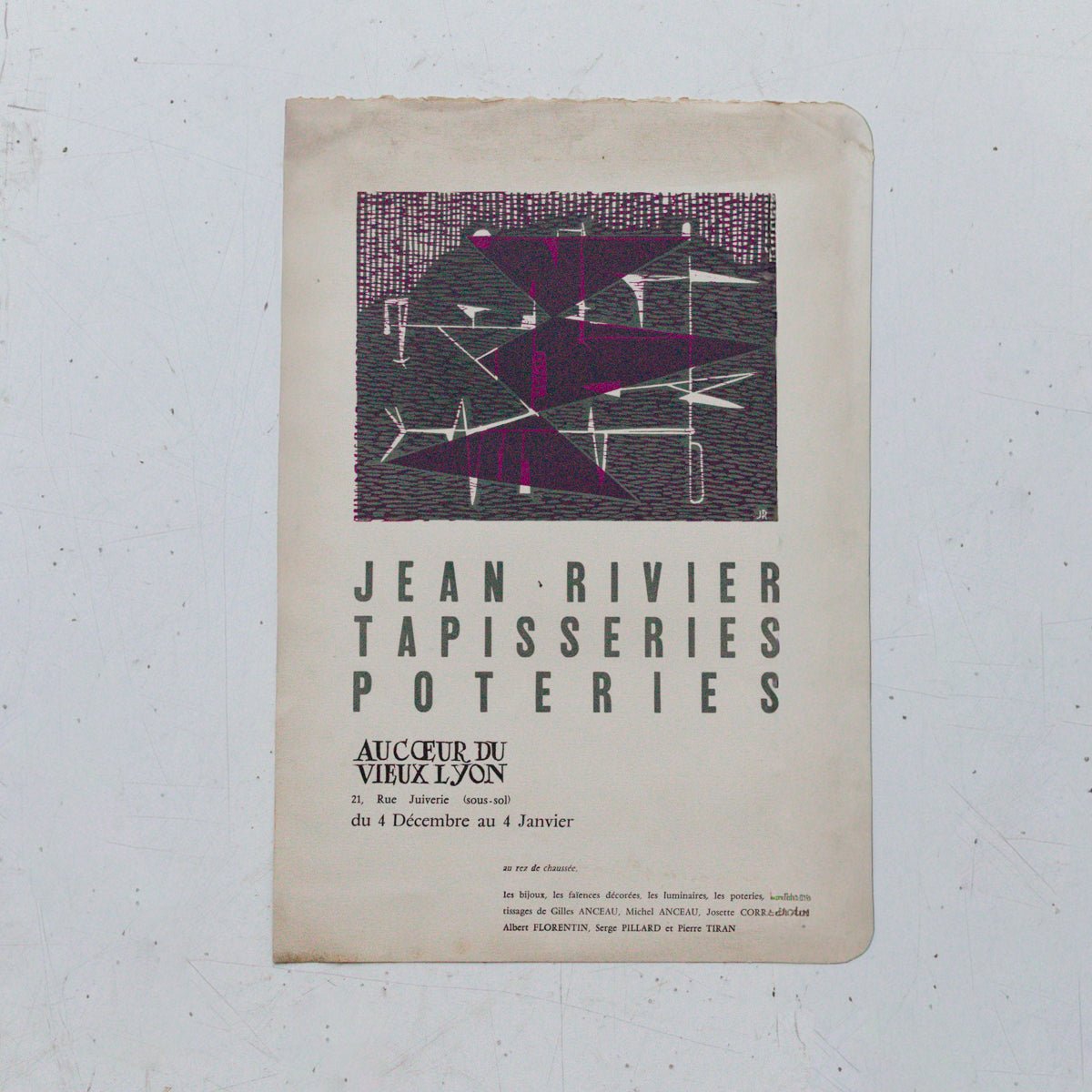 Vintage French Exhibit Poster | Jean Rivier - elsie green - art