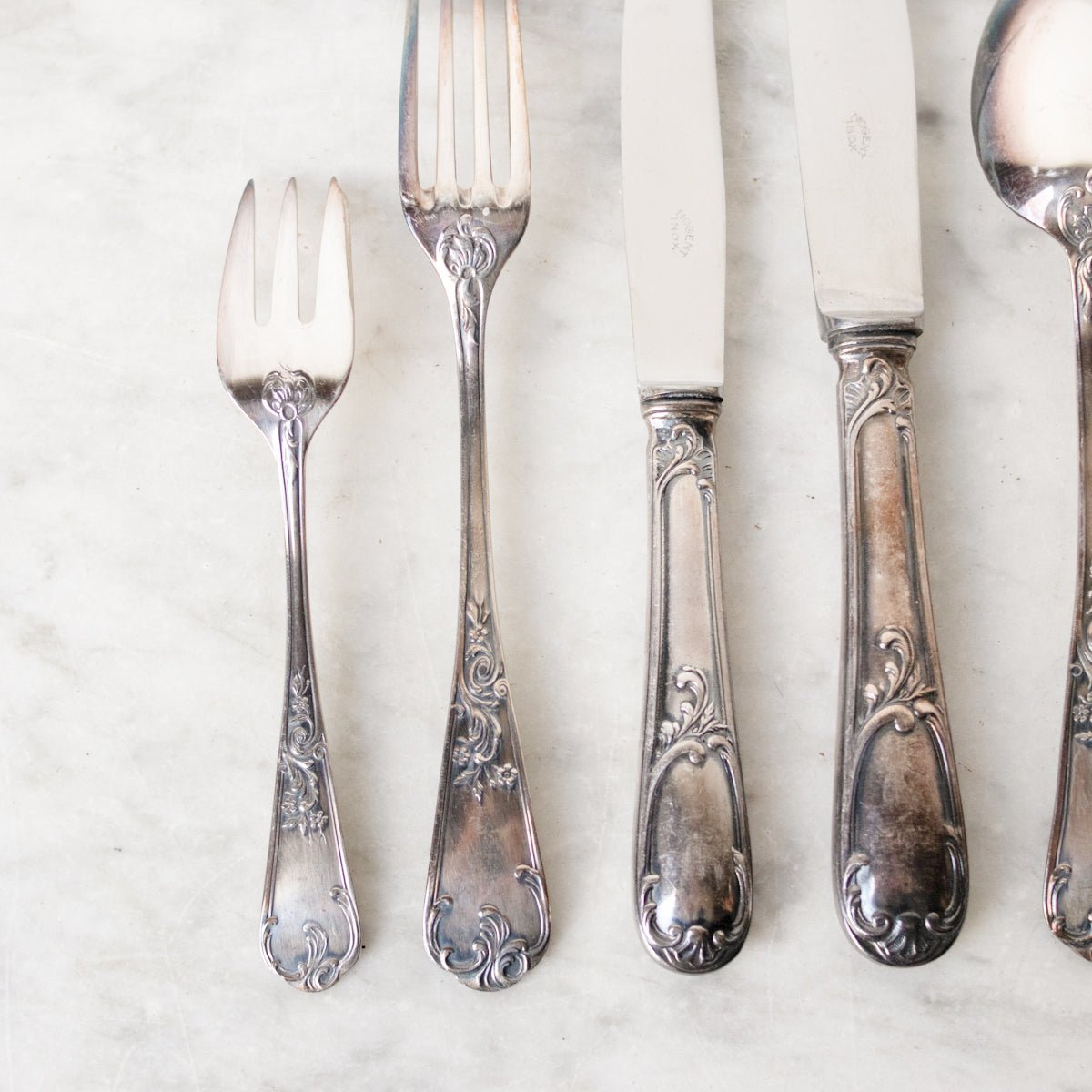 Vintage French Flatware Set of 50 - elsie green - the french kitchen