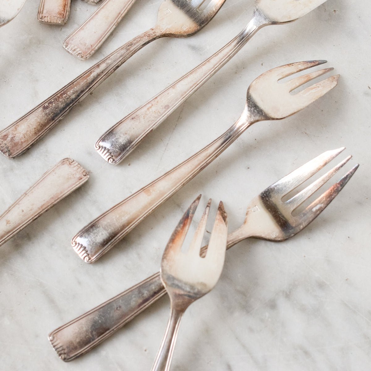 Vintage French Seafood Fork Set Of 12 - elsie green - the french kitchen