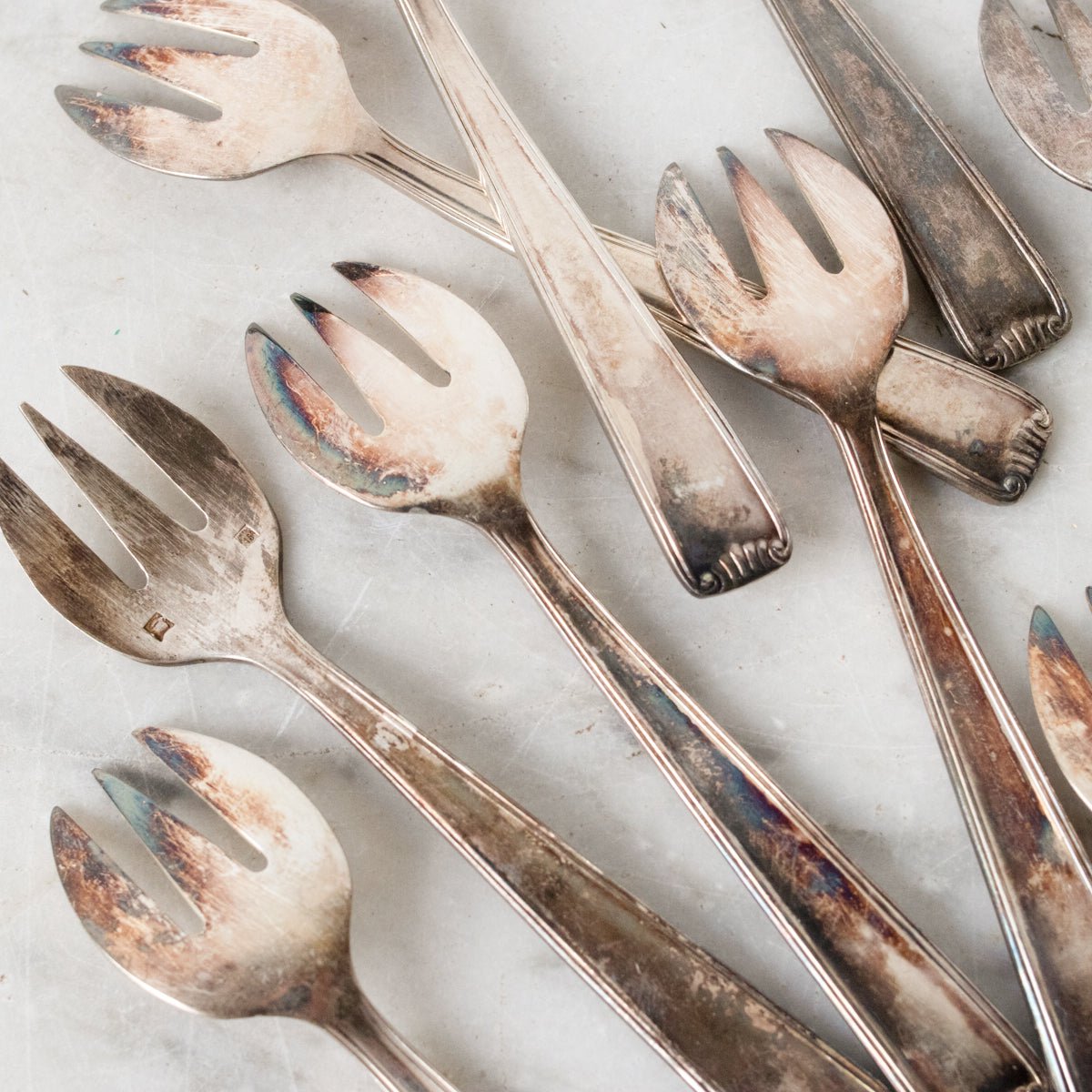 Vintage French Seafood Fork Set Of 12 - elsie green - the french kitchen