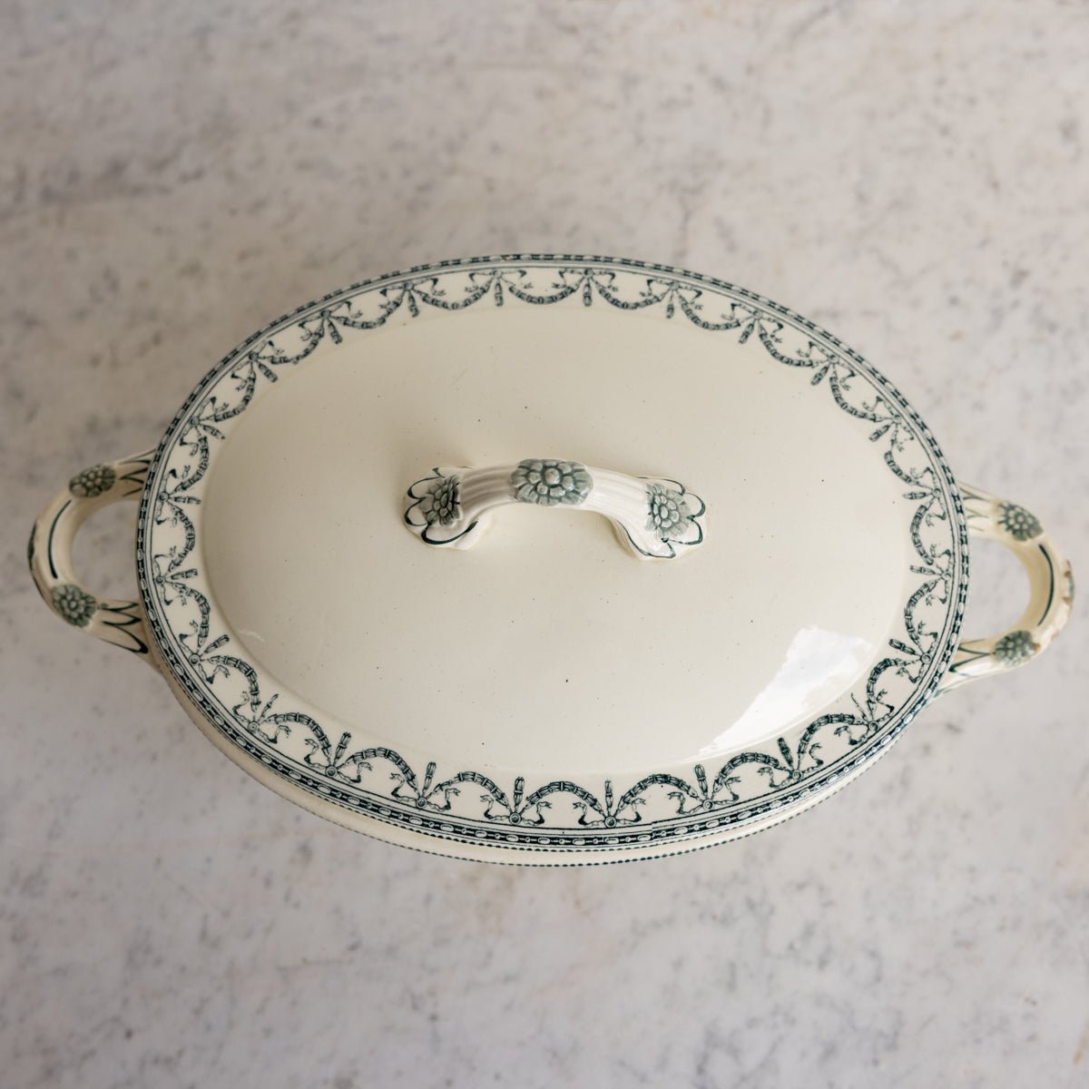 Vintage Garlandes Louis XVI Transferware Tureen - elsie green - the french kitchen