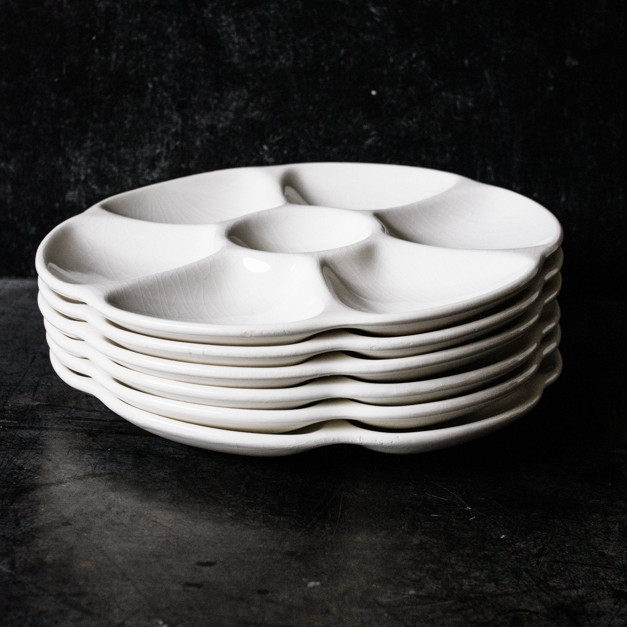 Vintage Gien Oyster Plate Set of 6 - elsie green - the french kitchen