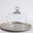 Vintage Glass Cake Dome & Antique Halphen Silver Platter - elsie green - the french kitchen