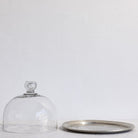 Vintage Glass Cake Dome & Antique Halphen Silver Platter - elsie green - the french kitchen