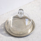 Vintage Glass Cake Dome & Antique Halphen Silver Platter - elsie green - the french kitchen