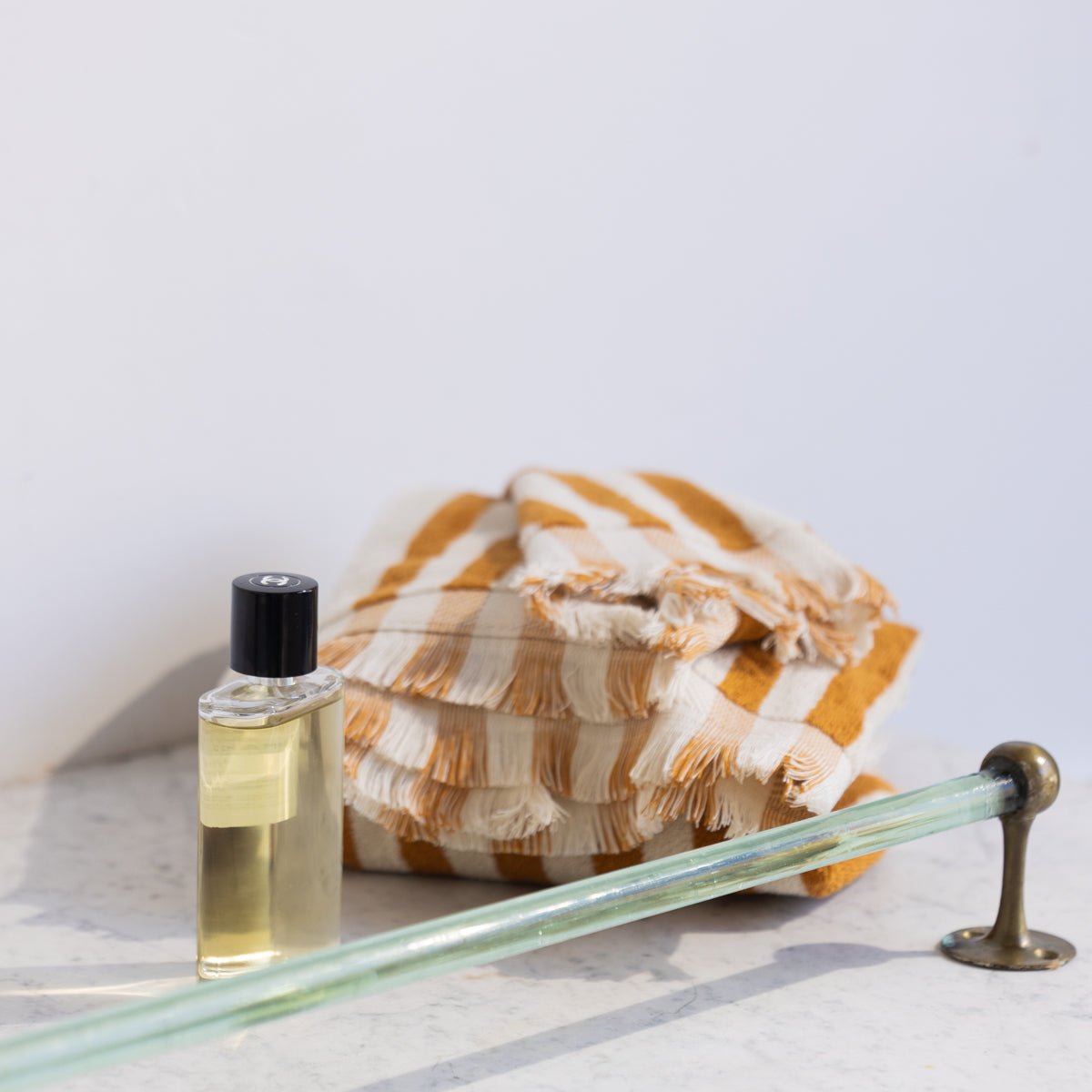 Vintage Glass Towel Bar - elsie green - decor