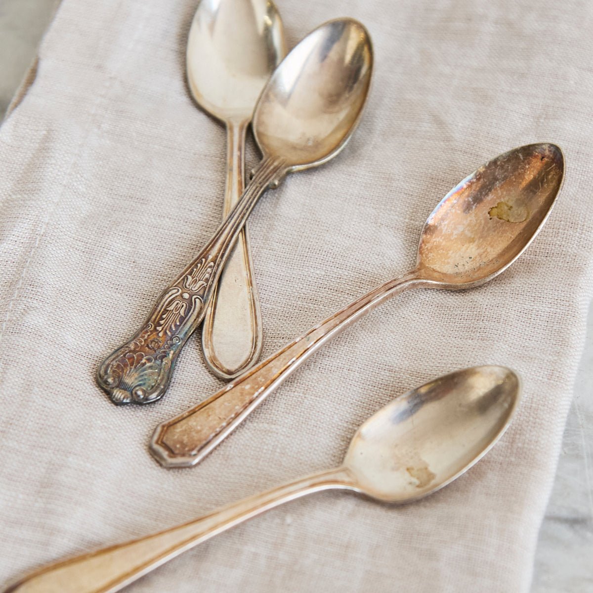 Vintage Hotel Silver Demitasse Spoon Set of 4 | The Patrick Orbe Collection - elsie green - the french kitchen