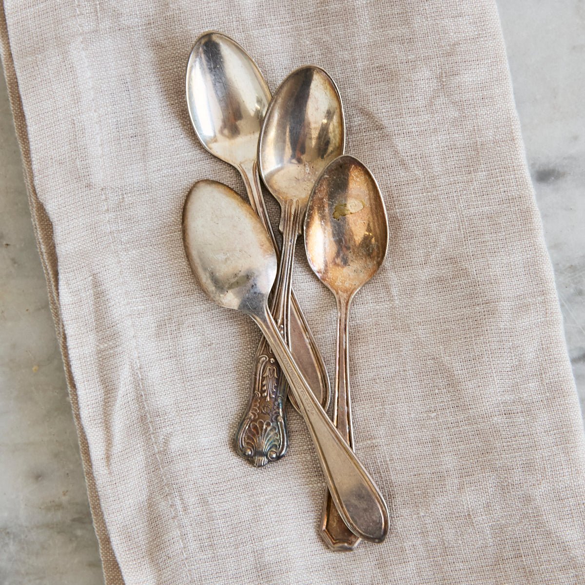 Vintage Hotel Silver Demitasse Spoon Set of 4 | The Patrick Orbe Collection - elsie green - the french kitchen