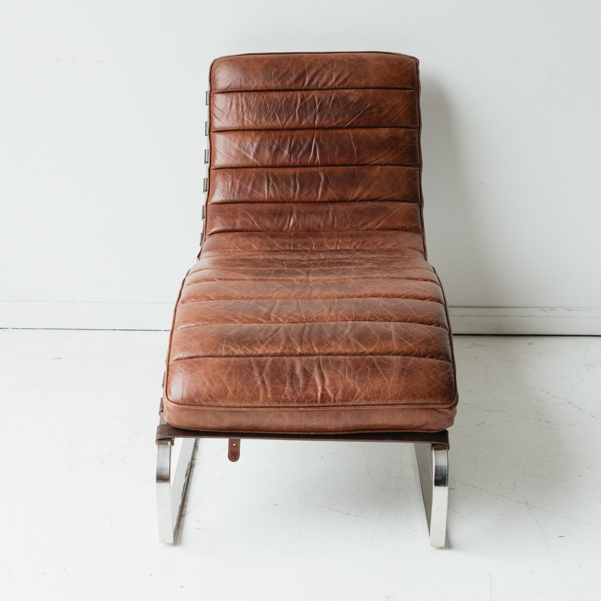 Vintage Leather Chaise - elsie green - furniture