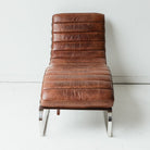 Vintage Leather Chaise - elsie green - furniture