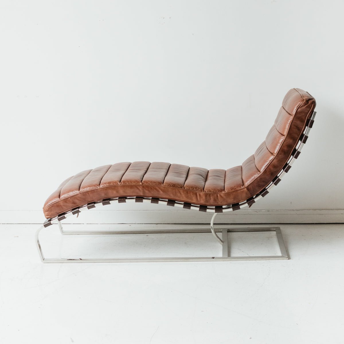 Vintage Leather Chaise - elsie green - furniture