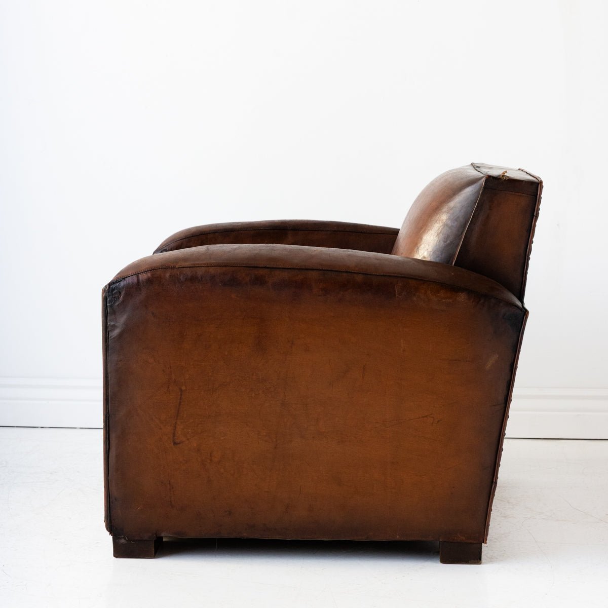Vintage Leather Club Chair - elsie green - furniture