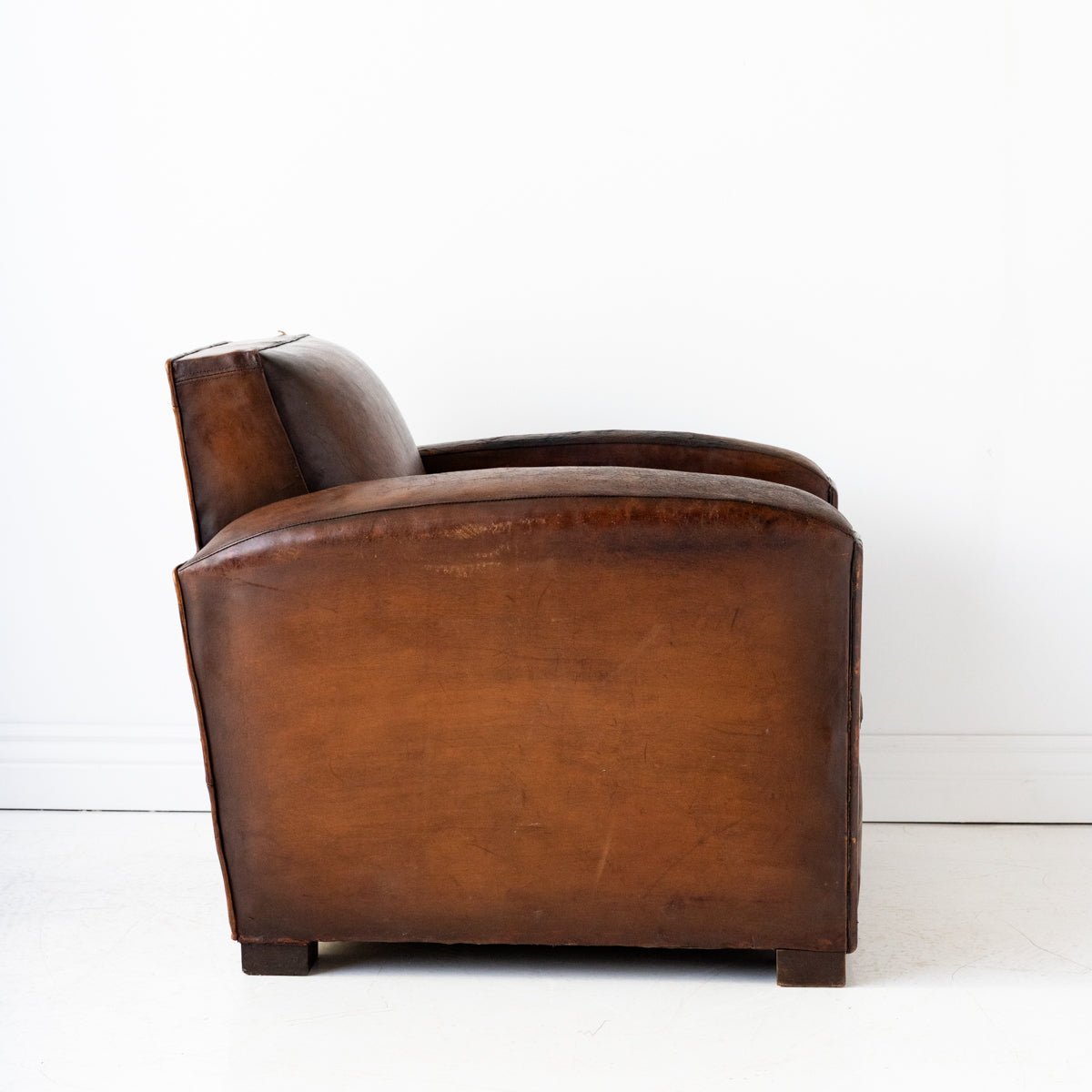 Vintage Leather Club Chair - elsie green - furniture