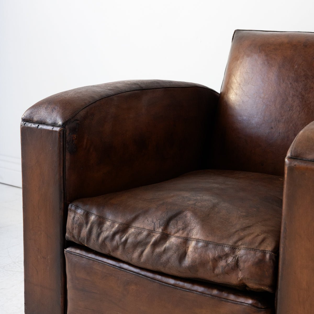 Vintage Leather Club Chair - elsie green - furniture
