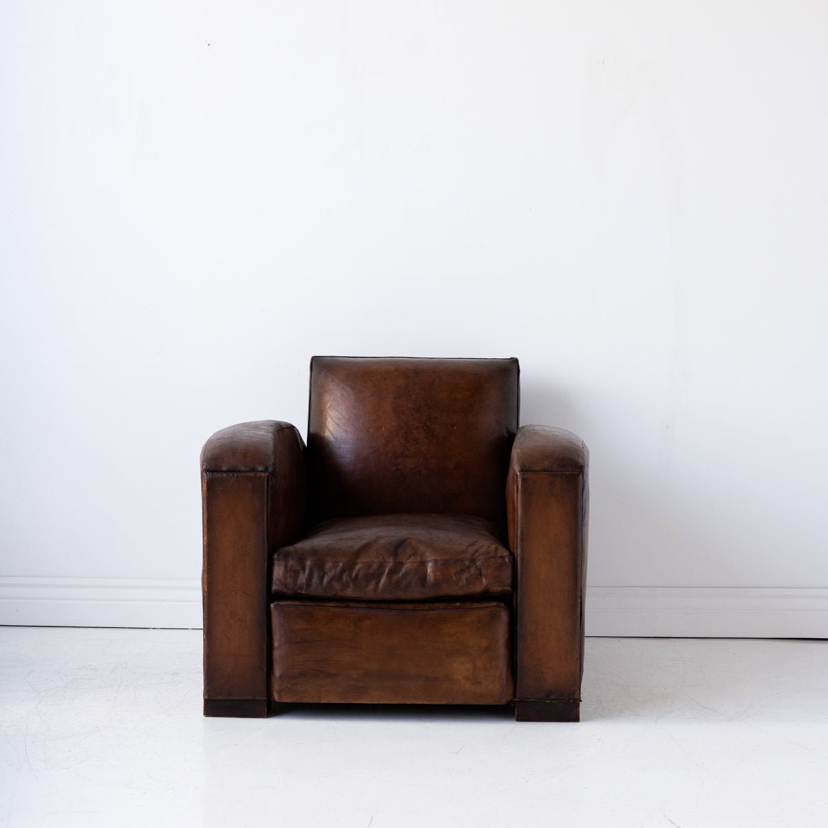 Vintage Leather Club Chair - elsie green - furniture