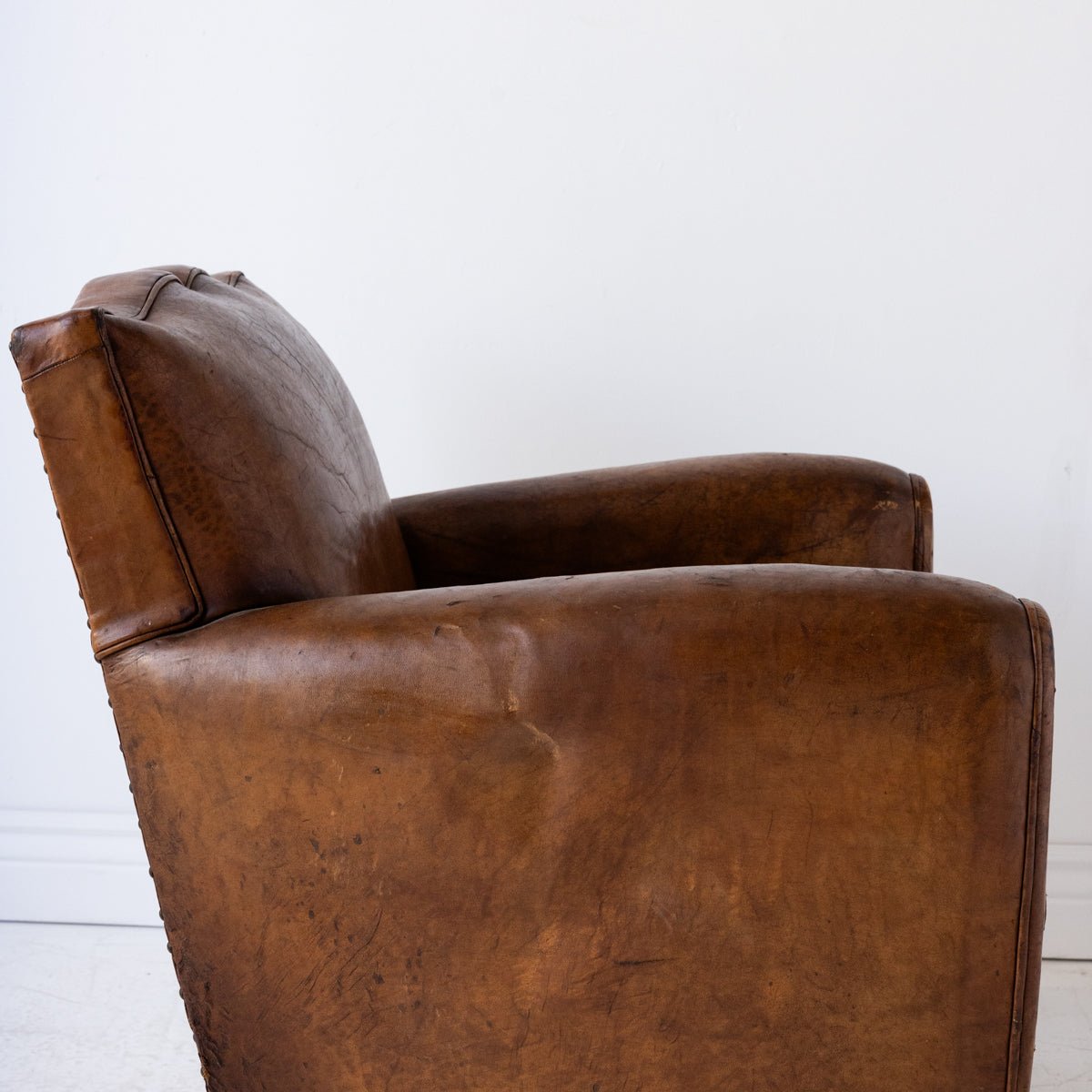 Vintage Leather Club Chair - elsie green - furniture