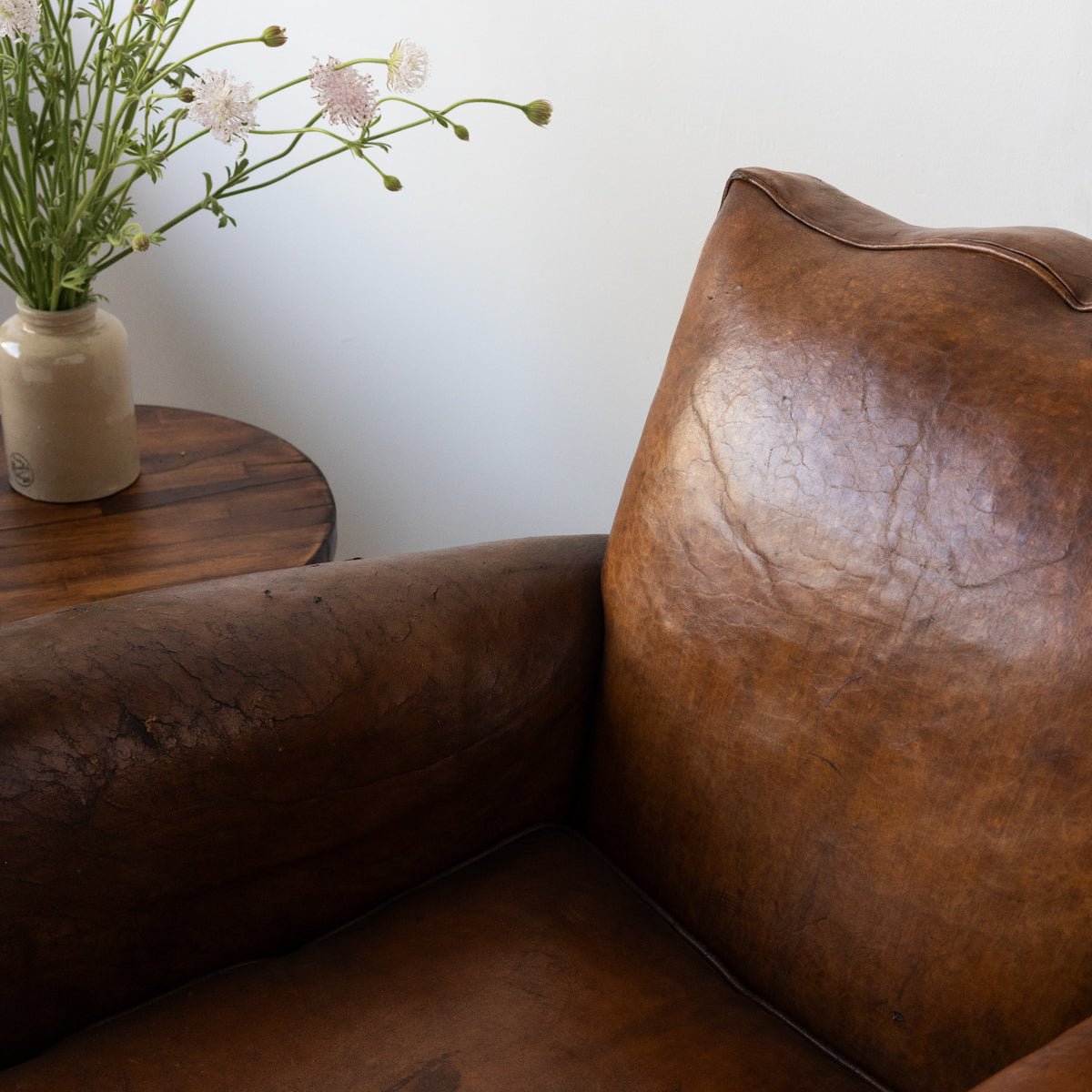 Vintage Leather Club Chair - elsie green - furniture