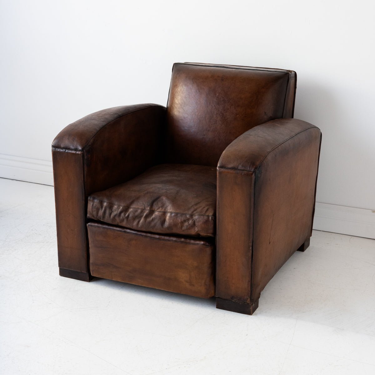 Vintage Leather Club Chair - elsie green - furniture