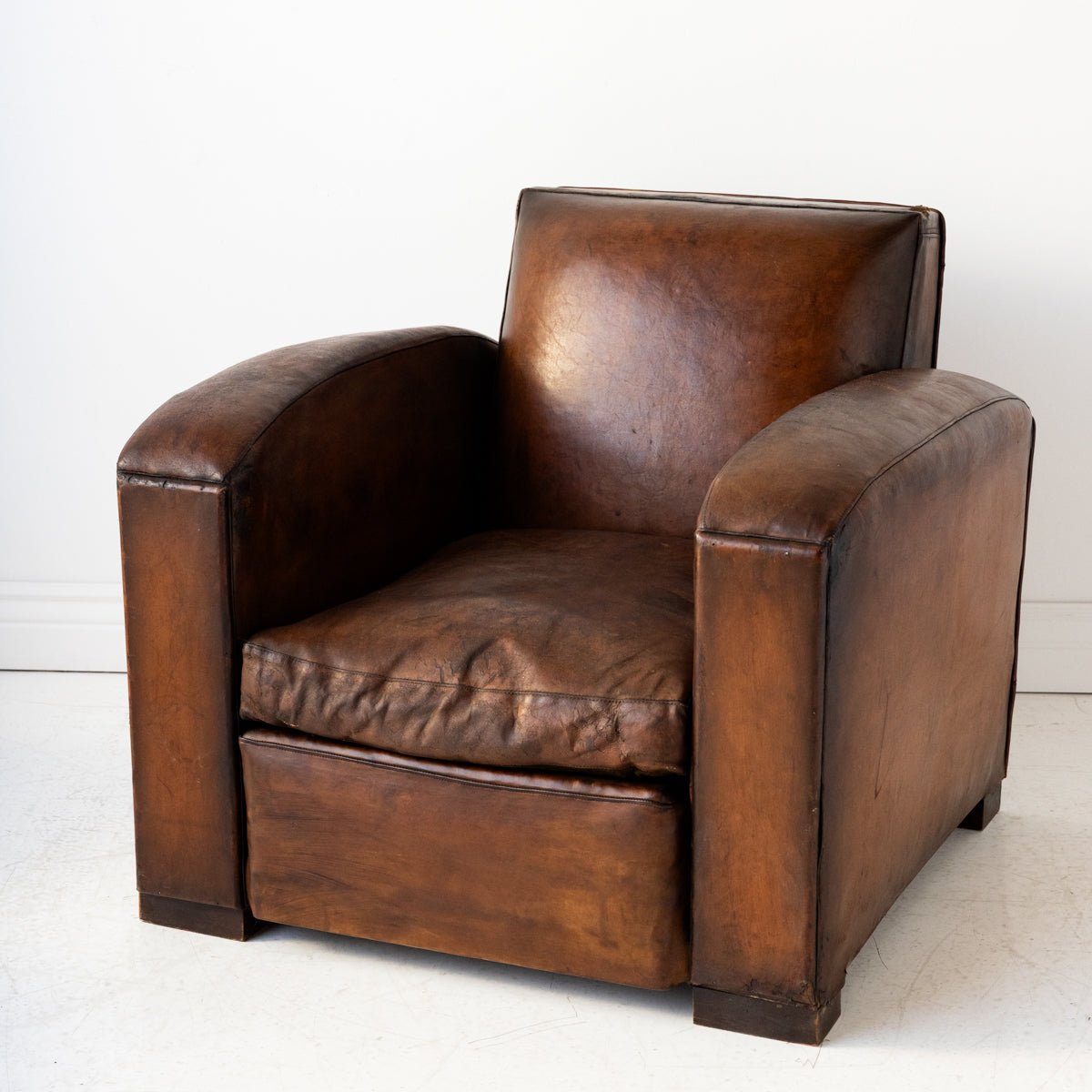 Vintage Leather Club Chair - elsie green - furniture