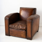 Vintage Leather Club Chair - elsie green - furniture