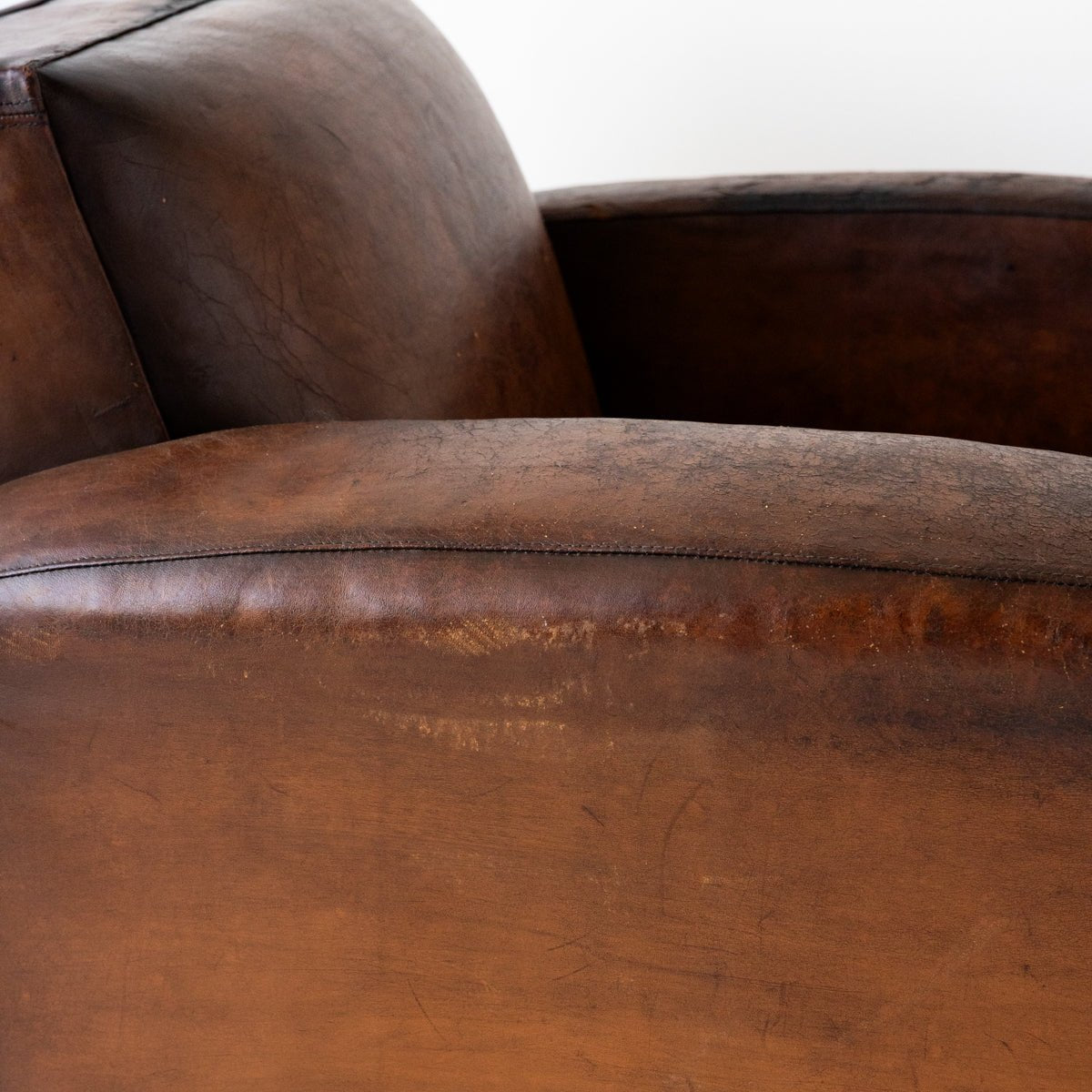 Vintage Leather Club Chair - elsie green - furniture