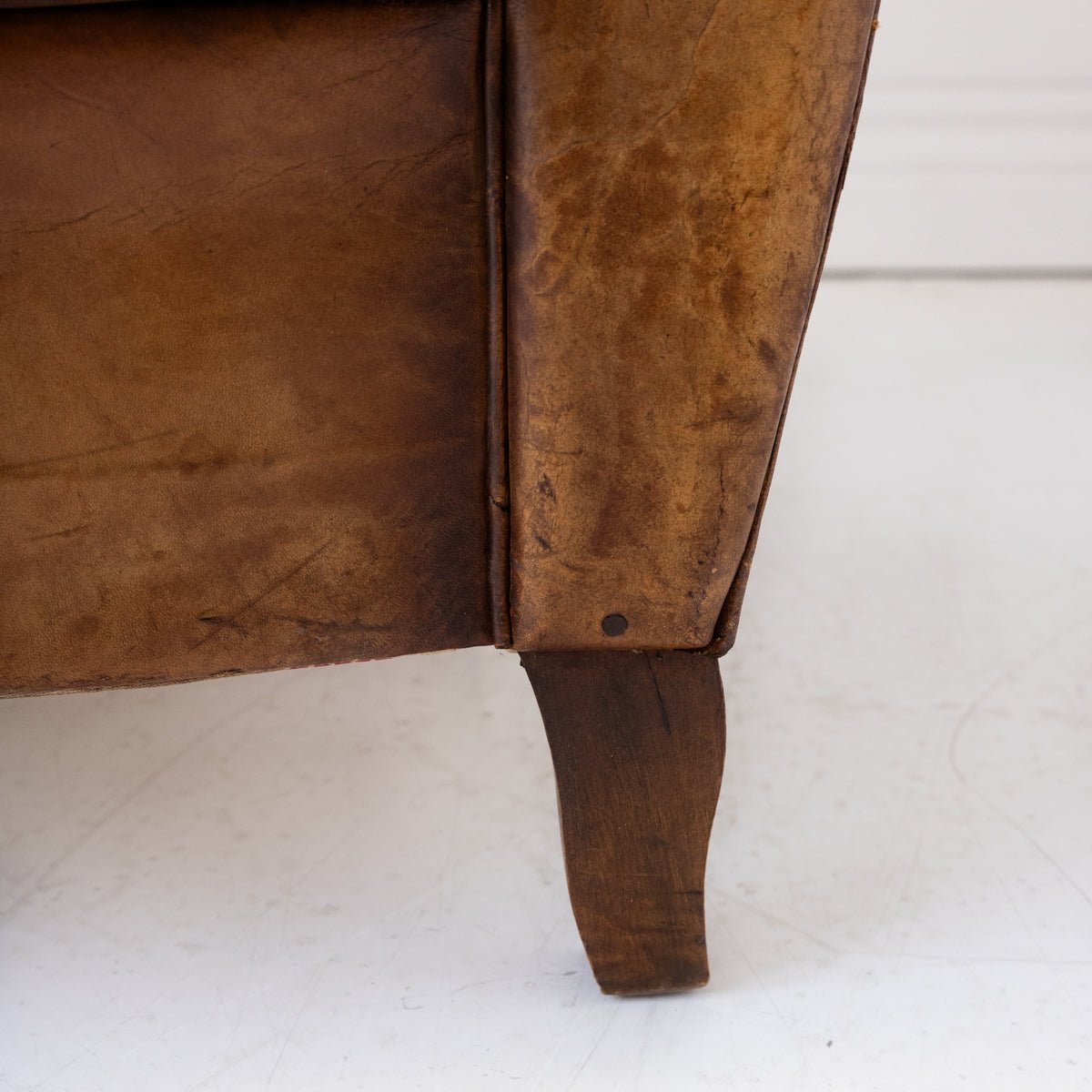 Vintage Leather Club Chair - elsie green - furniture