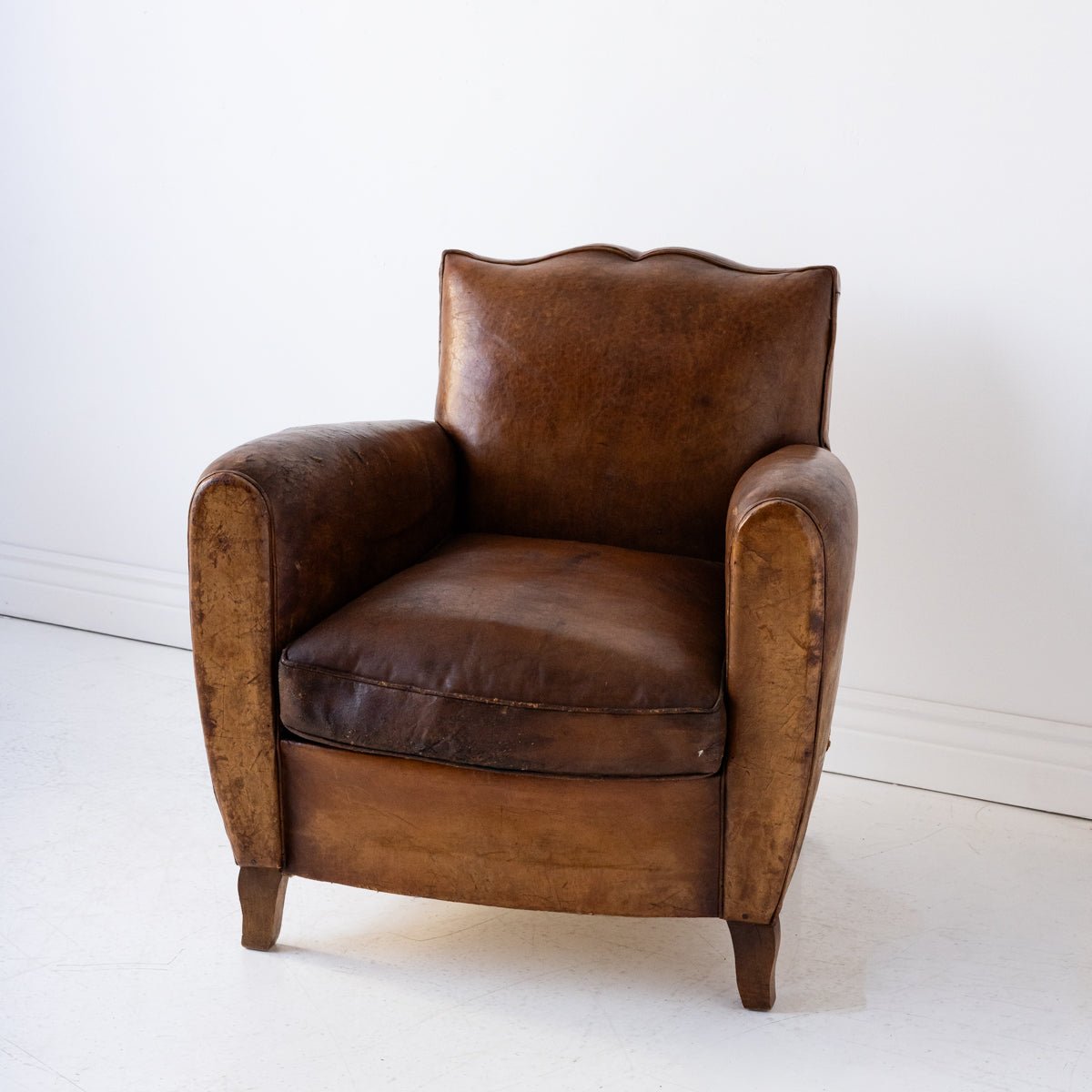 Vintage Leather Club Chair - elsie green - furniture