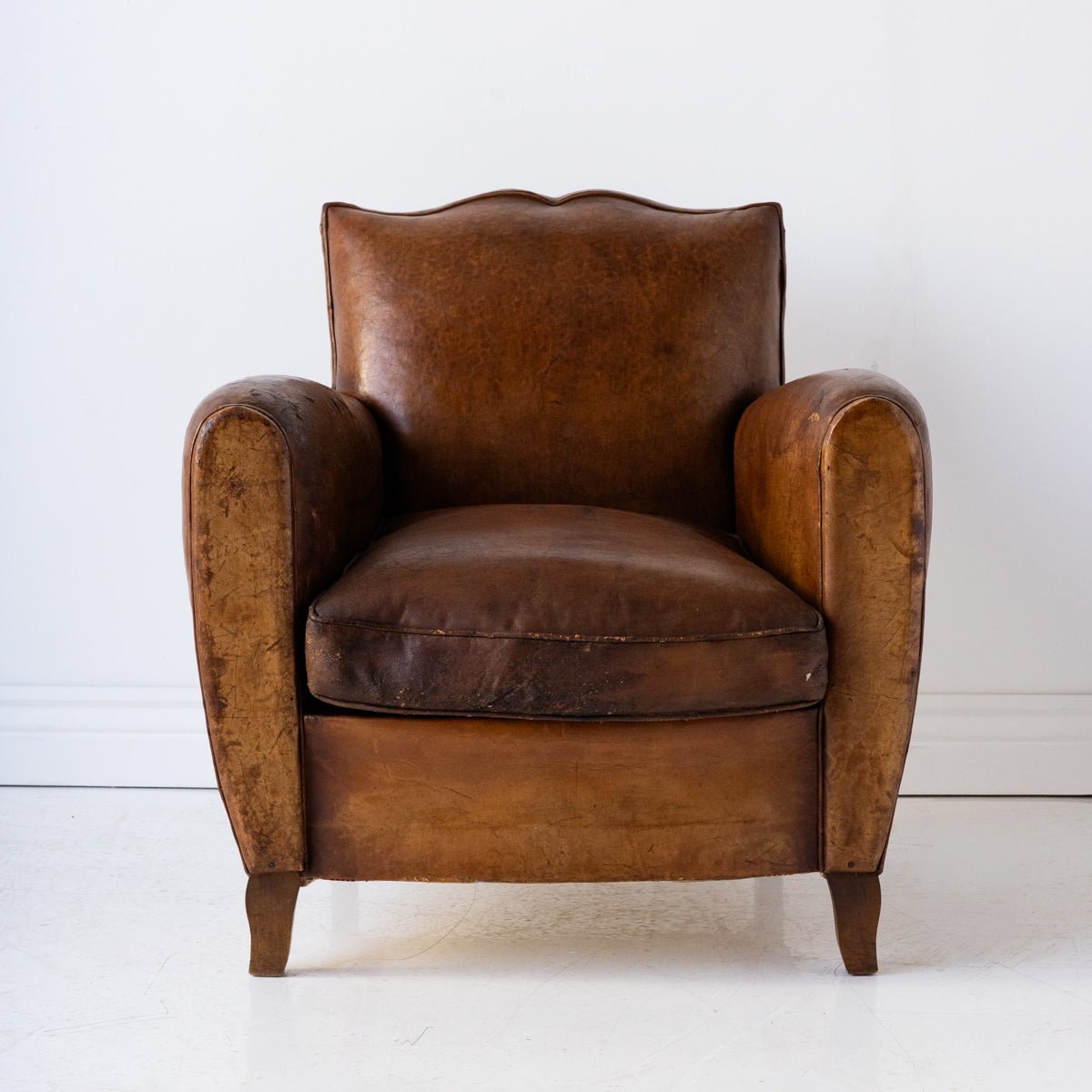 Vintage Leather Club Chair - elsie green - furniture