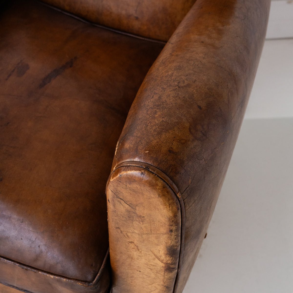 Vintage Leather Club Chair - elsie green - furniture