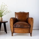 Vintage Leather Club Chair - elsie green - furniture