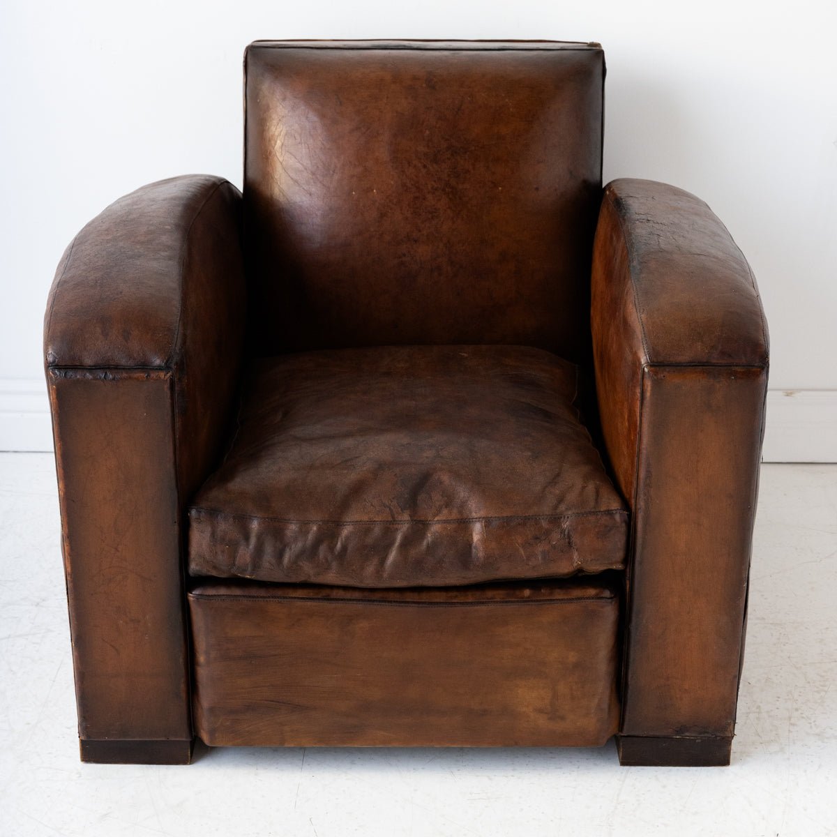 Vintage Leather Club Chair - elsie green - furniture