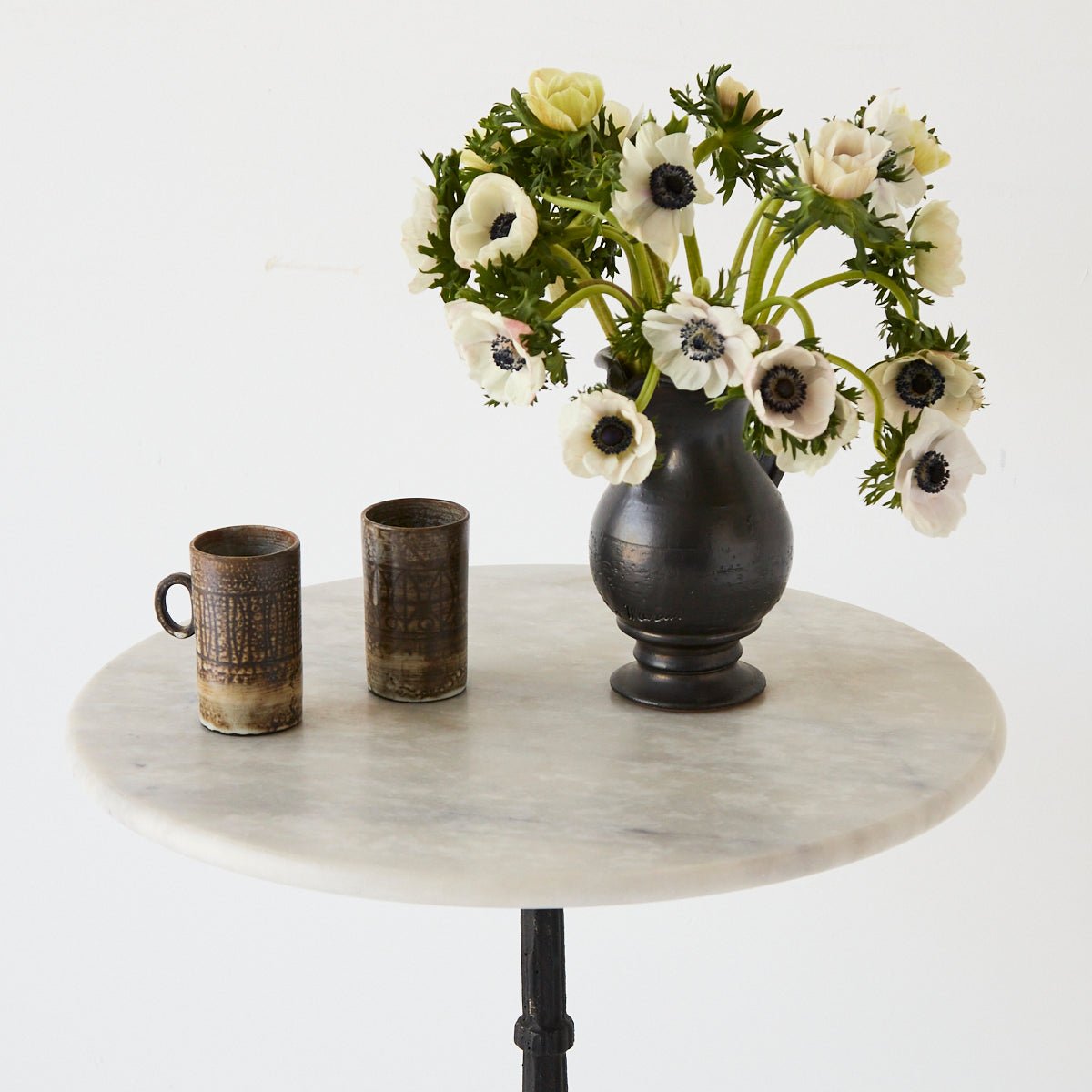 Vintage Marble Pedestal Table - elsie green - furniture