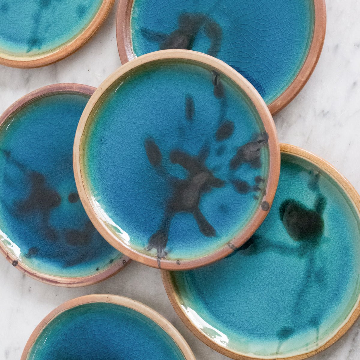 Vintage Mid - Century Stoneware Plate Set of 11 - elsie green - the french kitchen