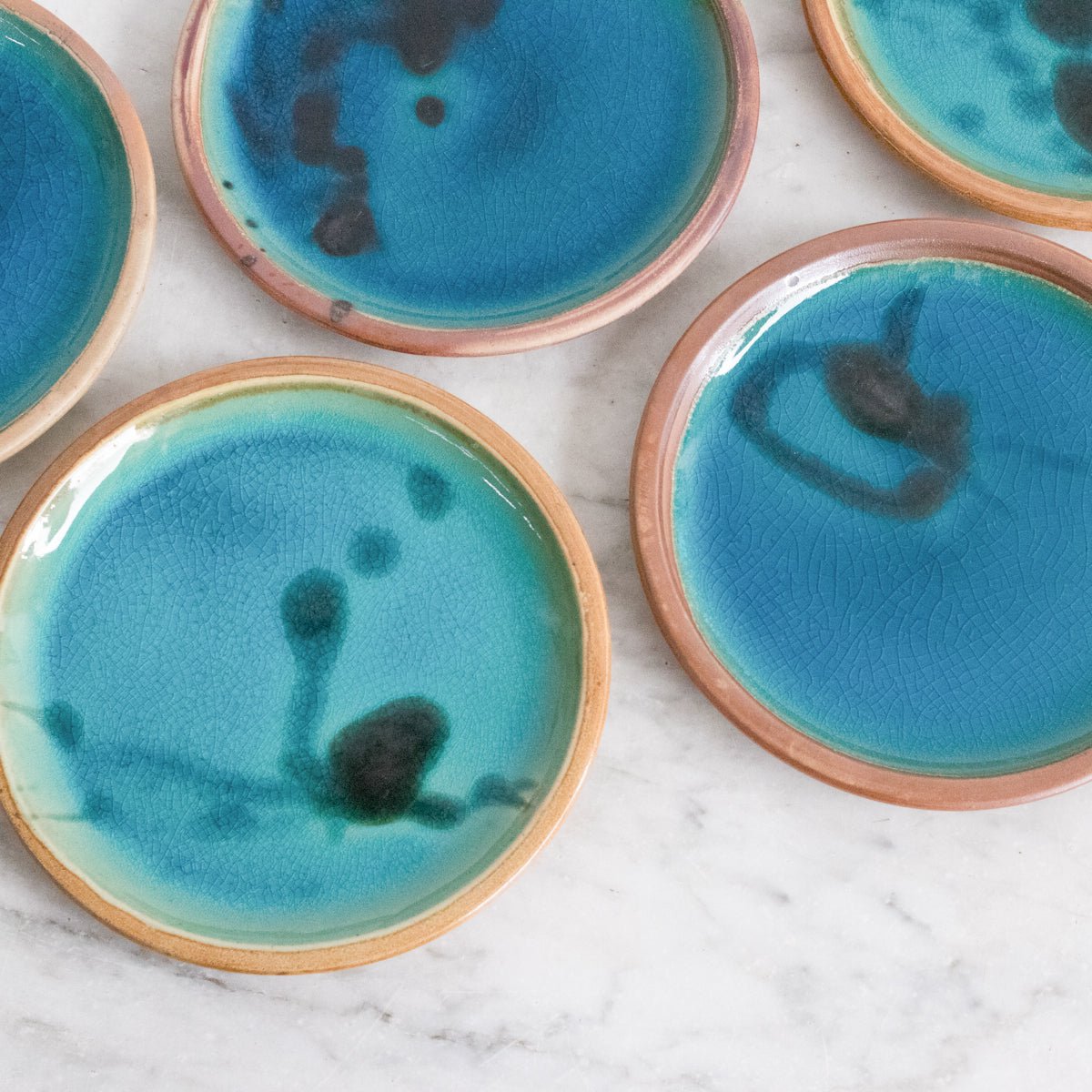 Vintage Mid - Century Stoneware Plate Set of 11 - elsie green - the french kitchen