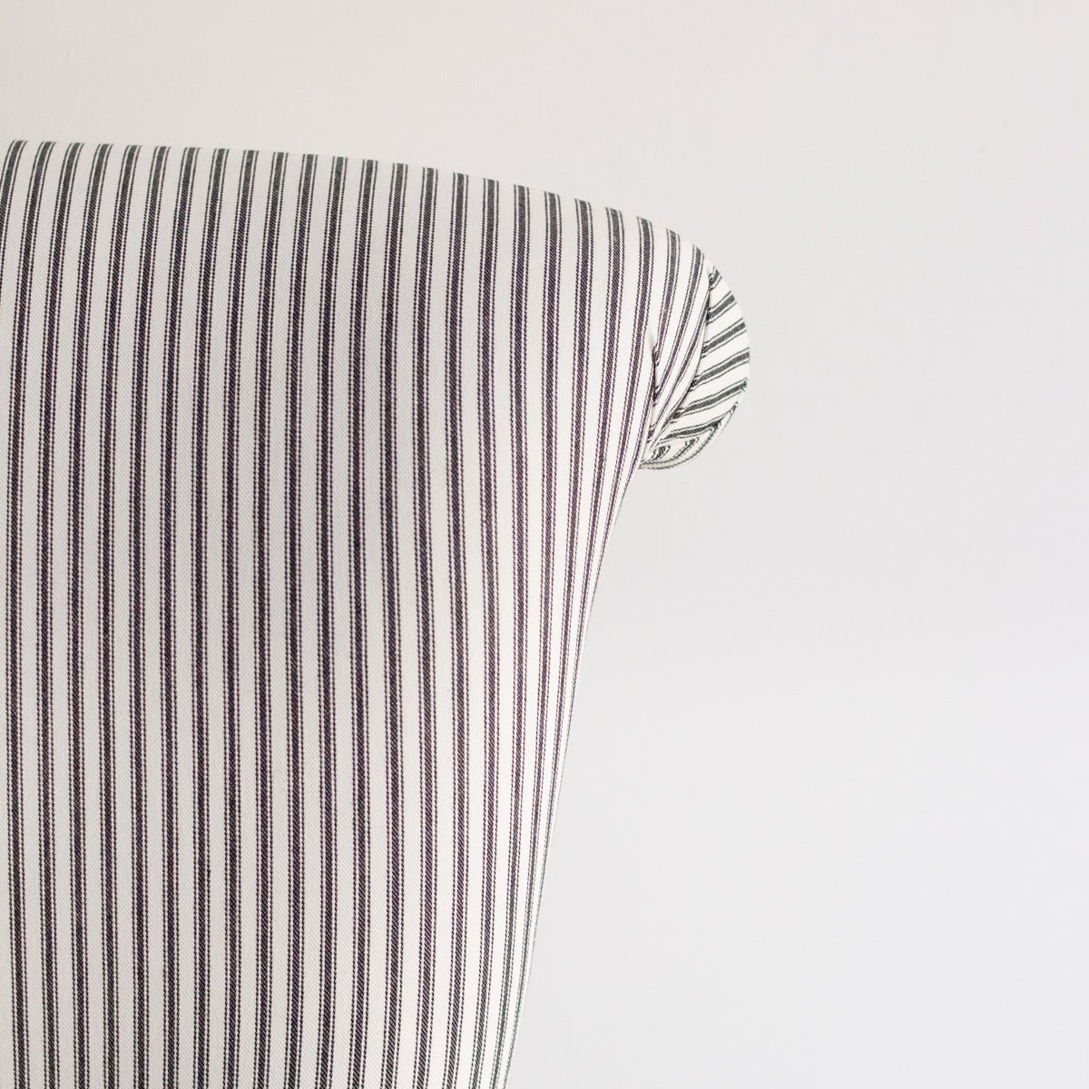 Vintage Napoleon Arm Chair | Black Ticking Stripe - elsie green - furniture