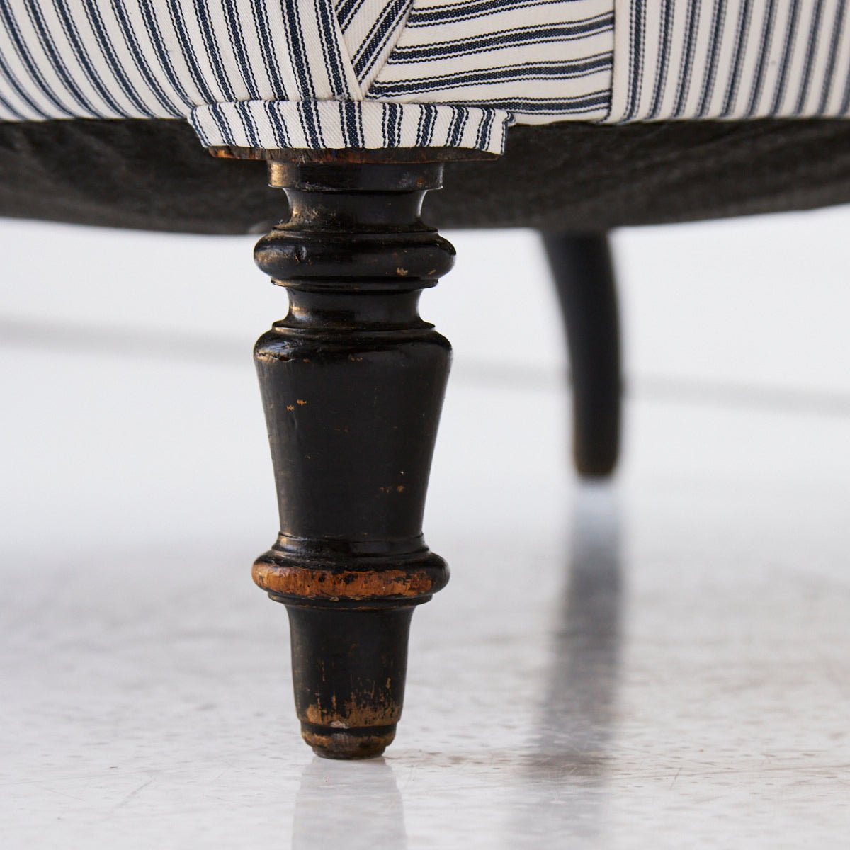 Vintage Napoleon Arm Chair | Indigo Ticking - elsie green - Furniture
