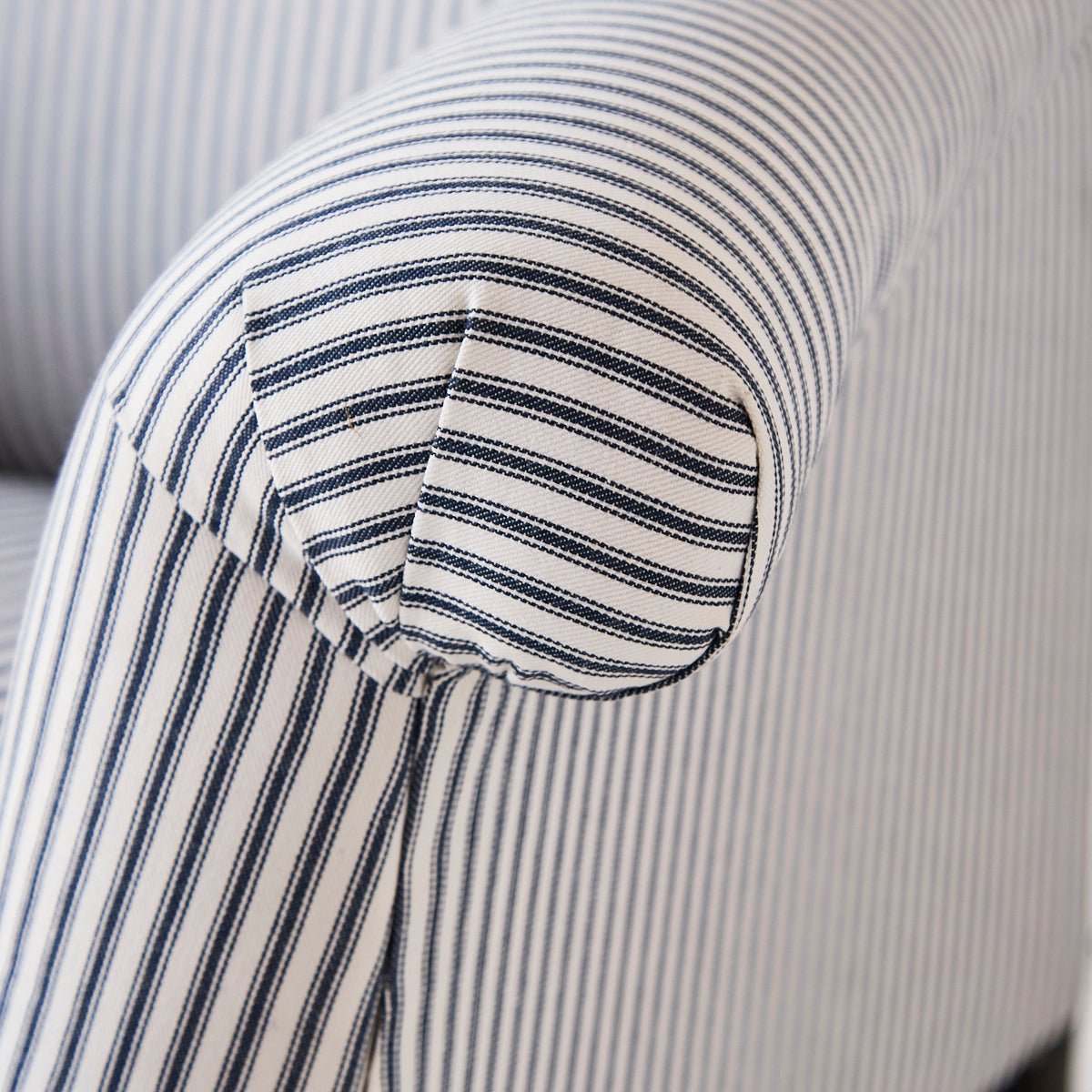 Vintage Napoleon Arm Chair | Indigo Ticking - elsie green - Furniture