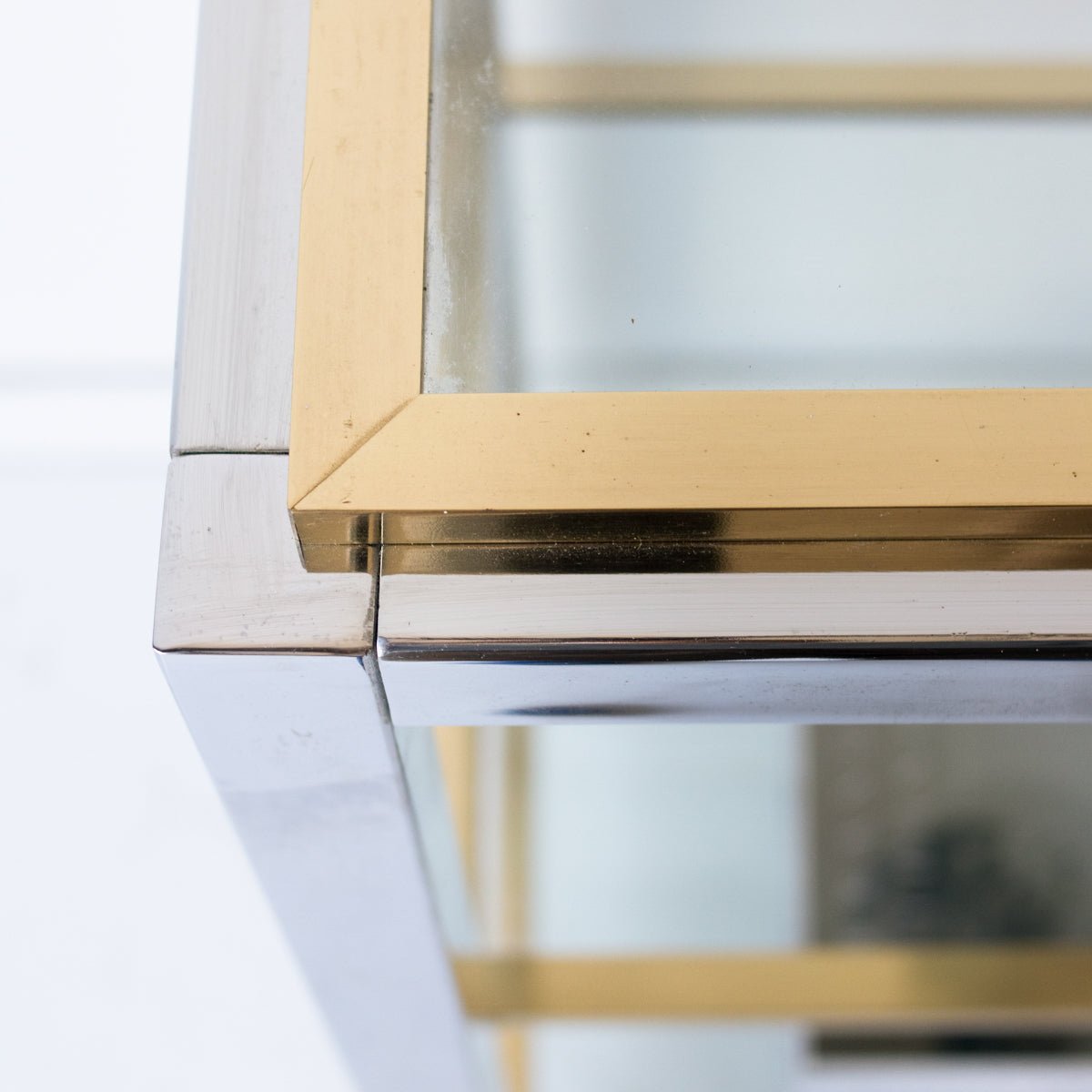 Vintage Nickel & Brass Console - elsie green - furniture