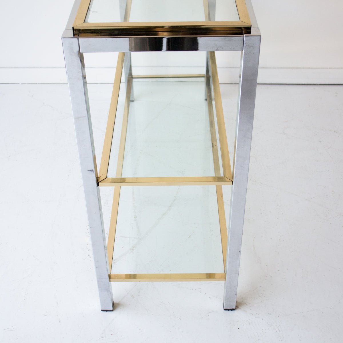 Vintage Nickel & Brass Console - elsie green - furniture