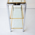 Vintage Nickel & Brass Console - elsie green - furniture