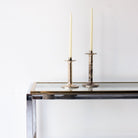 Vintage Nickel & Brass Console - elsie green - furniture