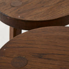 Vintage Oak Half Moon Stool Set of 4 - elsie green - Furniture