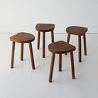Vintage Oak Half Moon Stool Set of 4 - elsie green - Furniture