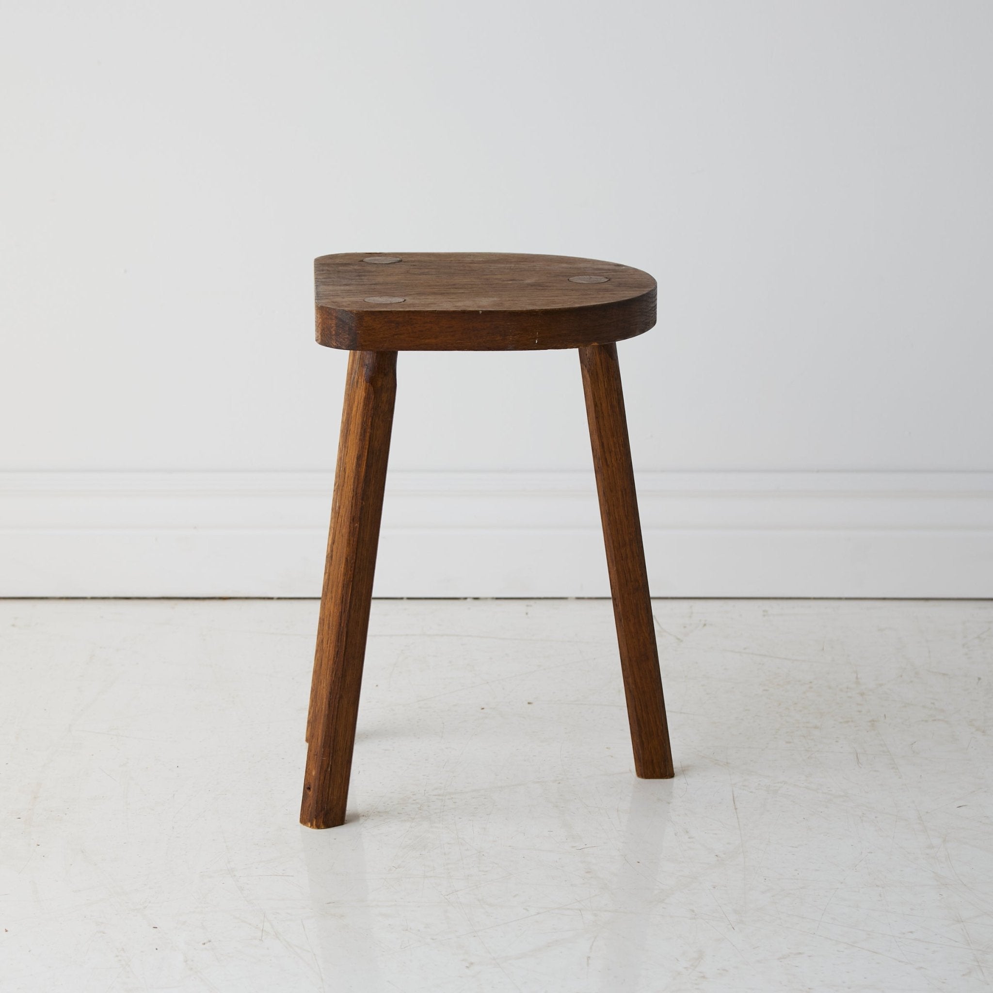 Vintage Oak Half Moon Stool Set of 4 - elsie green - Furniture