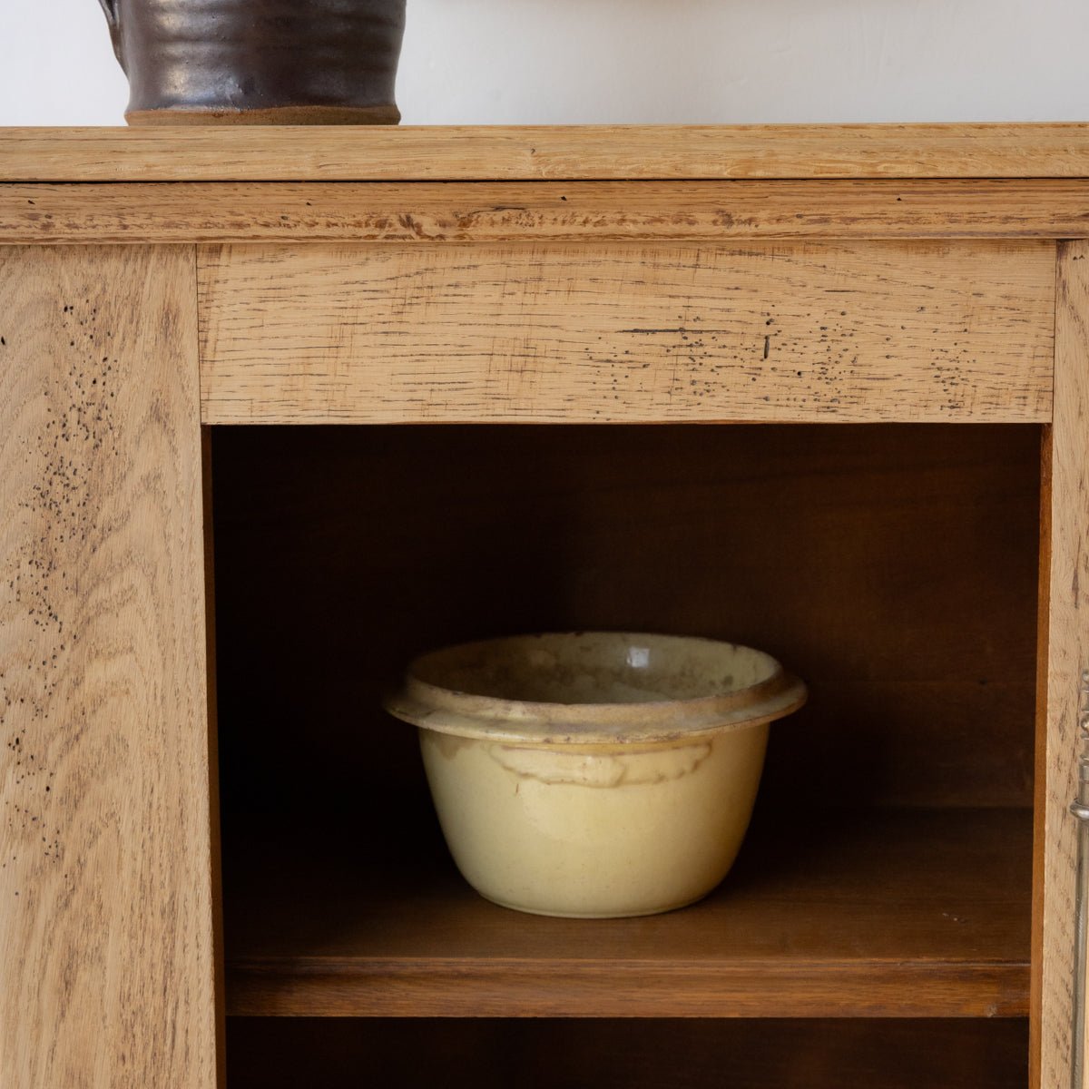 Vintage Oak Linen Cabinet - elsie green - furniture